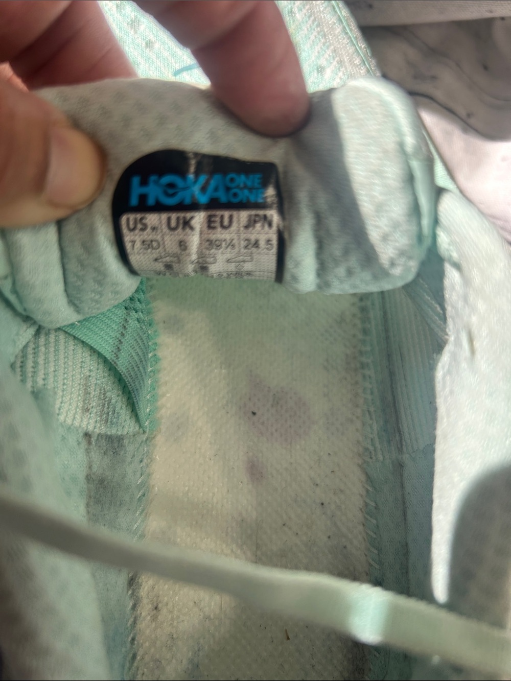 Hoka Women's Clifton Athletic Shoes in Mint and Lavender - Picture 8 of 8